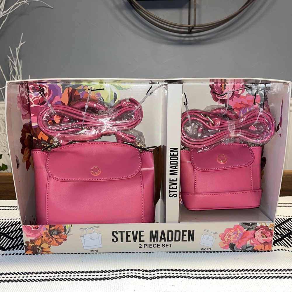 Steve Madden pink 2 piece bag set